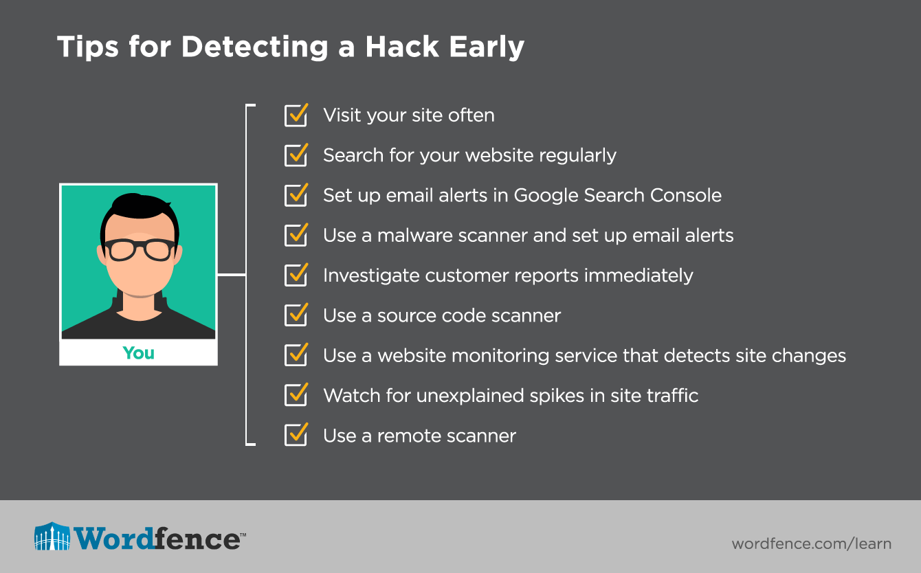Tips for detecting a hacked website early