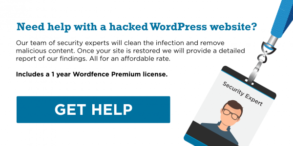 Aviso de limpieza de sitios de Wordfence