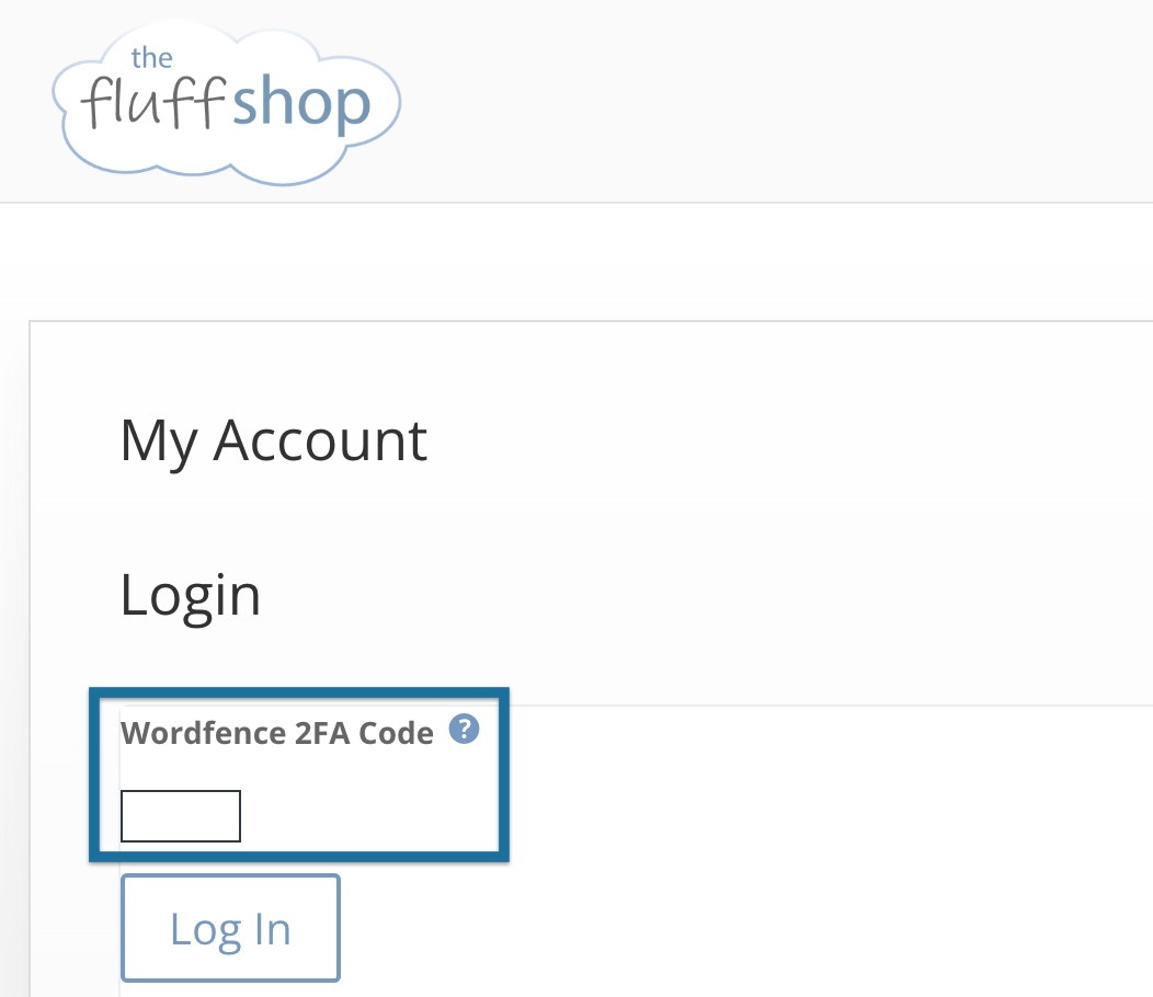 Once Wordfence 2FA is set up for WooCommerce, you’ll be prompted to add your 6-digit 2FA code from your preferred authenticator app.