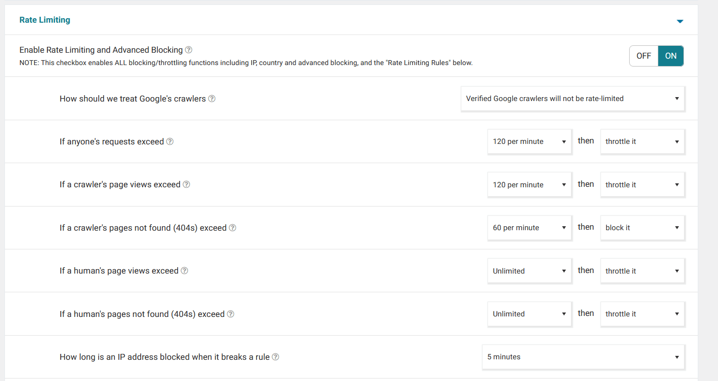 Wordfence lets you limit requests from humans and bots.